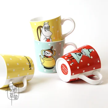 finlandiya karikatür muumi küçük benim sevimli nokta porselen seramik kahve kupa su süt kupası doğum günü hediyesi kupa kahve kupalar sevimli fincan