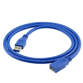 1.5 metre Süper Yüksek Hızlı USB 3.0 5Gbps M/F erkek dişi kablo uzatma kablosu Hub / klavye / Fare / kulaklık-1 adet-Mavi