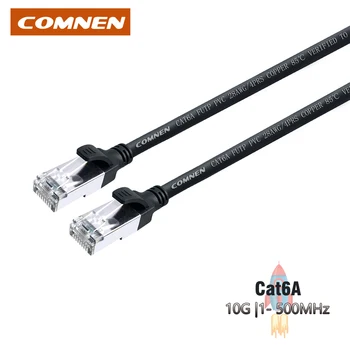 COMNEN Esnek İnce Ethernet Kablosu Cat6A Yama Kablosu 10Gbps 500MHz Ağ RJ45 FTP İnce Kalkan jumper Uyumlu Cat6 Modem için