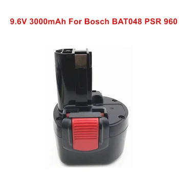 Elektrikli El Aletleri Pil BAT048 9.6 V 3000mAh Ni-MH şarj edilebilir pil Bosch PSR 960 2 607 335 272 32609-RT BPT1041