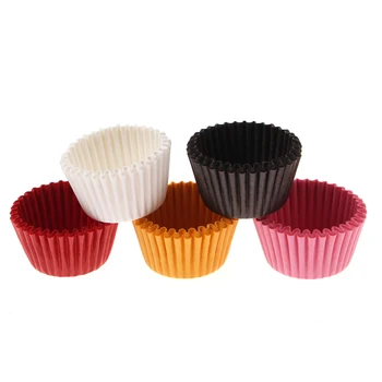 1000 adet Muffin Düz Renk 1000 adet/paket Mini Kağıt Kutuları Çikolata Bardak Cupcake Mini Çikolata Kağıt Bardak
