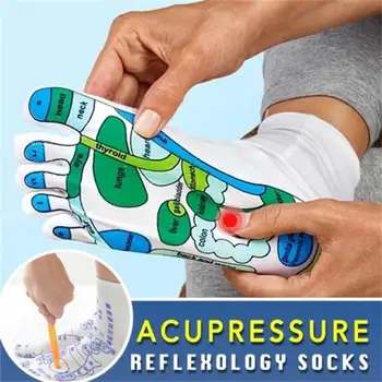 Acupressure Refleksoloji Çorap Yoga Ayak Masajı Ayak Noktası Diyagramı Akupunktur Noktası Erkek Kadın Çorap masaj sopası