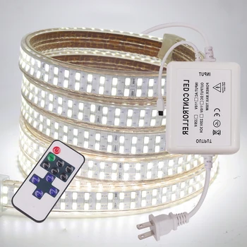 Süper parlak 5730 LED şerit ışık esnek çift sıralı 240led / m 220V 110V 5630 kısılabilir halat ışıkları su geçirmez ev dekorasyon