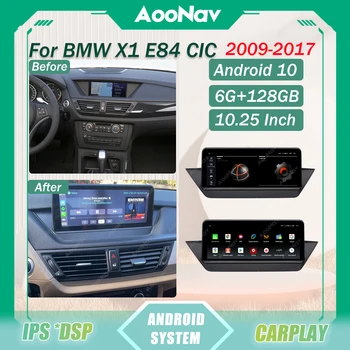 Araba Radyo 128GB BMW X1 E84 CIC 2009-2017 Android10 GPS Navigasyon Araba Multimedya Oynatıcı Otomatik iDrive Carplay Kafa ÜNİTESİ 2DİN