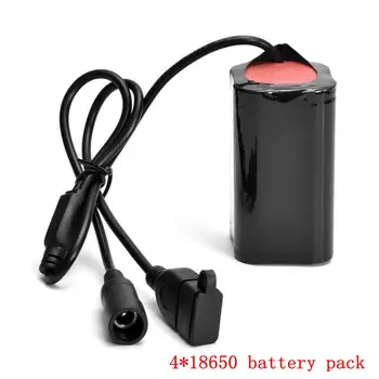18650 Pil Paketi 8.4 V 4800mAh kapasiteli T6 / L2 LED bisiklet ışığı/Far USB 4*18650 Lityum Pil+1 pil çantası
