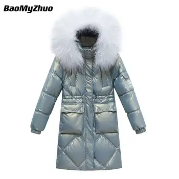 Kış sıcak Kapşonlu Uzun şişme ceket kaban Kadınlar 2021 Vintage Lüks Boy Düz Renk Lambswool Kalın Yastıklı Ceketler Giyim