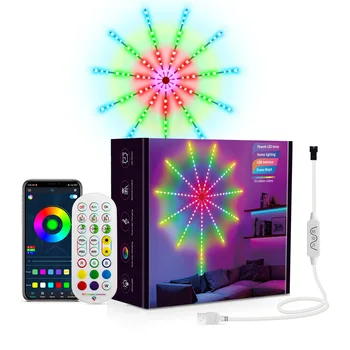 Rüya Renk Havai Fişek LED Şerit yatak odası lambaları, Müzik Senkronizasyonu Ses Kontrolü USB havai fişek ışıkları Ev kapalı parti Tatil