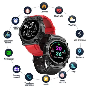 Akıllı saat Erkekler Kadınlar Dokunmatik Ekran Spor Spor Bilezik Kol Saati Su Geçirmez Bluetooth Android Ios İçin FD68S Smartwatch Erkekler