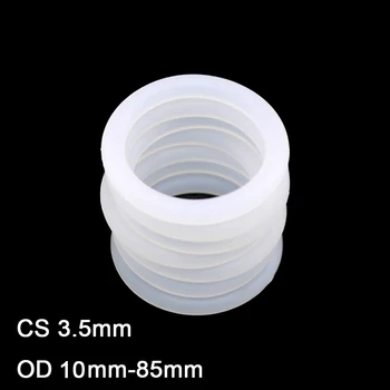 10 adet Beyaz Silikon O Ring Conta CS 3.5 mm OD 10-85mm Gıda Sınıfı Silikon Kauçuk Yıkayıcı VMQ Yalıtımlı Su Geçirmez Sızdırmazlık Contası