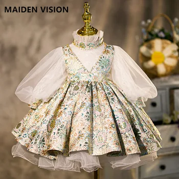 Kız Elbise İspanyolca vintage mahkemesi elbise Kızlar için Gelinlik tutu princess1st doğum günü partisi Bebek Kız Elbise bebek kıyafeti