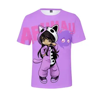 2022 Yeni Aphmau Merch 3D Baskı T Shirt Kadın Erkek Erkek Kız Çocuklar Yaz Moda O-Boyun Kısa Kollu Komik Tshirt Grafik Tees