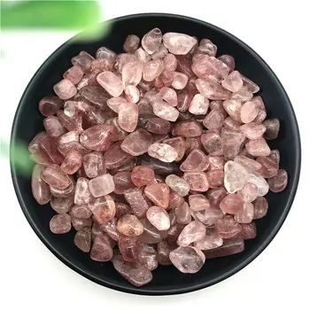 50g 3 Boyutu Doğal Kırmızı Çilek Kuvars Eskitme Taş Kristaller Şifa Reiki Doğal Taşlar ve Mineraller
