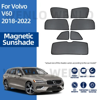 Volvo için V60 2018-2022 Cam Perde Manyetik Örgü Cam Güneşlik Pencere Güneşlik Hiçbir Sarkma Güneş Klip İle Gölge Kapak