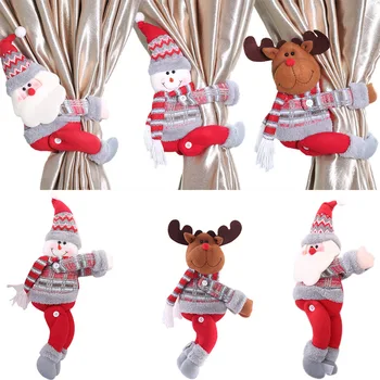 Noel Perde Tutucu Merry Christmas Süslemeleri Ev Süsler için Yeni Yıl 2022 Noel Baba Noel Perde Noel Ev Dekor