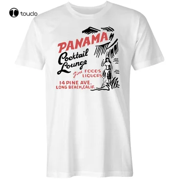 Panama Kokteyl Salonu V2-Uzun Plaj, Ca-Vintage Tiki Bar T-Shirt Tee Gömlek