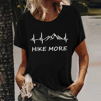 Yürüyüş Daha Fazla Baskı T-shirt Kadın Yaz Grafik T Shirt Estetik Üstleri Gençler için Moda Ekip Boyun Harajuku Giyim Feminist