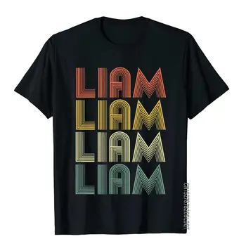 Liam Retro Kişiselleştirilmiş İlk Adı 70s vintage tişört Eğlence Tees Pamuk Erkek Üst T-Shirt 3D Baskılı Toptan
