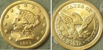 $ 2.5 Liberty Altın 1841 kopya paraları