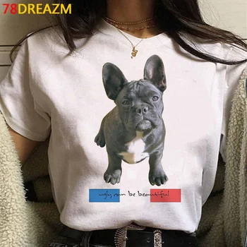 Fransız Bulldog t shirt kadın harajuku komik manga tshirt kadın komik grafik tasarımcı giyim