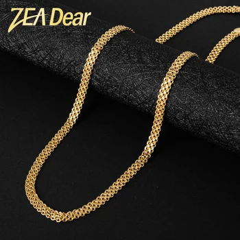 ZEADear Takı Moda 18/22 İnç Kolye Zincirleri Altın Kaplama Yüksek Kalite Kadınlar İçin Adam Klasik Trendy Günlük Giyim İçin hediye
