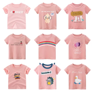 Kız T-shirt Yaz Çocuk Giyim Tee Gömlek Pamuk Karikatür Kısa Kollu Çocuklar Bebek Casual Tops T-shirt Yeni Gelmesi 2021