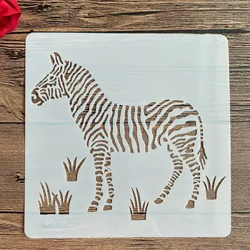20 * 20 cm DIY zebra hayvan mandala kalıp boyama şablonlar damgalı fotoğraf albümü kabartmalı kağıt kartı ahşap, kumaş duvar