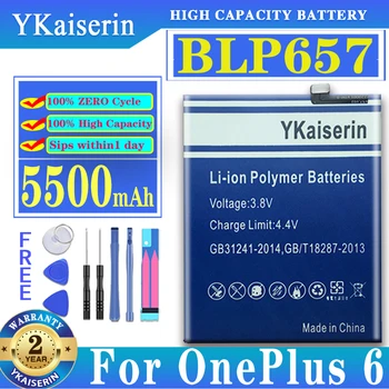 YKaiserin Pil BLP657 BLP 657 için Bir Artı 6 OnePlus6 OnePlus 1 + 5/5T 6 A6001 6T / 7 7T 7 7T 8 Pro A8000 Piller