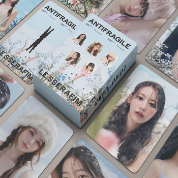 55 Adet/takım Kpop LE SSERAFIM ANTİFRAGİLE YENİ Albümü KORKUSUZ Lomo Kartları Kız Grubu Fotocard Sevimli Baskı Kartı Poster Hayranları Hediye