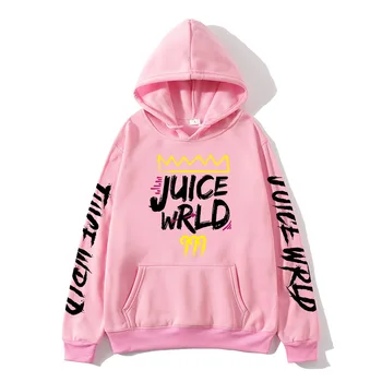 Sıcak satış siyah ve beyaz J UICEWrld hoodie iplik kazak suyu dünya suyu dünya juicewrld tuzak rap gökkuşağı arıza suyu dünya