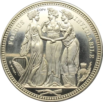 1817 Üç Graces Desen Taç WW YON Pirinç Kaplama Gümüş Kopya Para