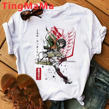 Titan Shingeki Hiçbir Kyojin giysileri t shirt erkek kawaii çift elbise streetwear yaz üst t-shirt