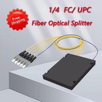 Ücretsiz Kargo FC/ UPC 1x4 PLC Fiber Optik Bölücü Tek Modlu FC / UPC Konnektörü İle FTTH SC 1x4 PLC ABS optik sıyırıcı Kutusu