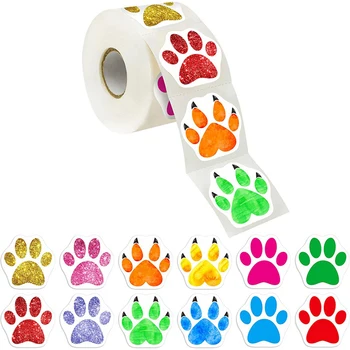 100-500 adet Renkli Pençe Baskı Ödül Çıkartmaları Köpek Kedi Ayı Pençe Etiketleri Çıkartmalar Dizüstü Öğretmen Öğrenci Scrapbookinng Etiket