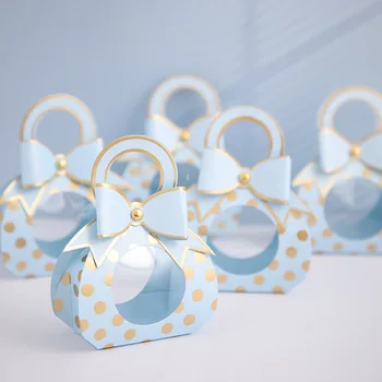 10 adet / grup Düğün Iyilik Şeker kollu kutular Çikolata Hediye ambalaj kutusu Çanta Çocuklar Doğum Günü Partisi Bebek duş dekorasyonu