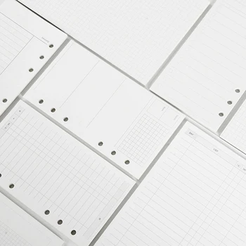 6 Delik ciltli defter A5 A6 İç Sayfa Dolum Kağıtları Hattı Izgara Nokta Yapılacaklar Listesi Günlük Haftalık Aylık Planlayıcısı Kitap Kağıt İçinde