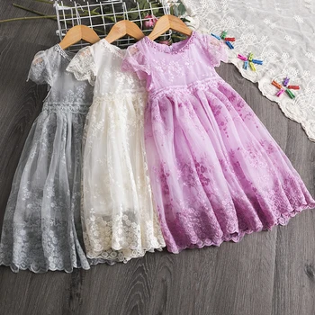 Noel Kız Elbise doğum günü partisi elbisesi Bebek Kız Yaz Rahat Vestidos Çocuk Nakış Prenses Sundress çocuk Giysileri