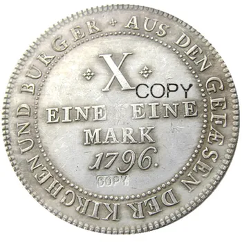 DE (38)Almanya Frankfurt Taler 1796 HGBH Gümüş Kaplama Kopya Paraları