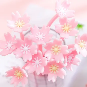 1 Adet Silikon Pembe Yaratıcı Sevimli Kawaii Sakura Çiçek Kırtasiye Ofis Okul Kaynağı Jel Kalem Kore Tatlı Oldukça Güzel