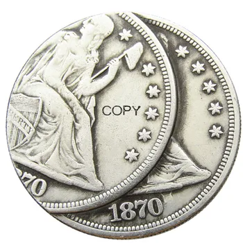 ABD 1870CC Oturmalı Liberty Dolar İki Yüzleri Hata Gümüş Kaplama Kopya Para