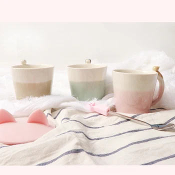Japon Tedarik Sevimli Kupalar Kedi Seramik Suyu Kahve Süt Çay çiftin Fincan Festivali Sevgilisi Noel sevgililer Günü Hediyesi