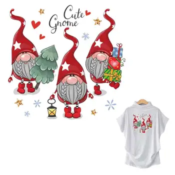 Sevimli Ghome Demir On Noel Transferleri Dıy ısı Transferi T-Shirt Kot Dekorasyon Yeni Moda Yıkanabilir giysi etiketi
