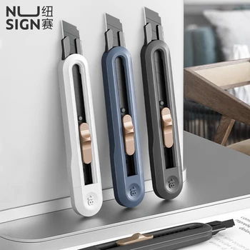 Deli Nusign Maket Bıçağı Cep Bıçaklar ной Taşınabilir Unboxing Kesici 18mm Metal Bıçak Otomatik Kilitleme Couteau Ofis Kırtasiye için