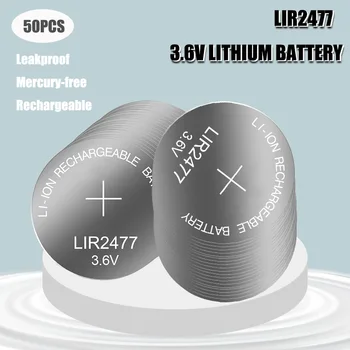 50 ADET Yüksek kalite Şarj Edilebilir li-ion pil LIR2477 3.6 V 200mAh elektronik saat, Hesap Makinesi, Yerine CR2477