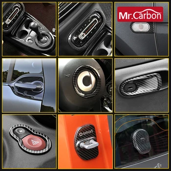 Araba styling karbon fiber stil paslanmaz çelik dekorasyon modifiye aksesuarları İçin uygun Akıllı 453 Fortwo Forfour 2015-2020