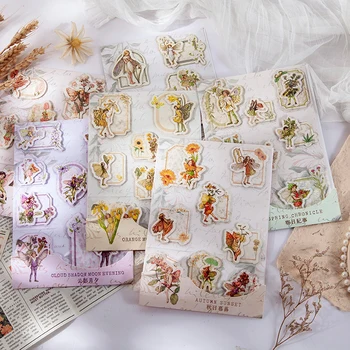 Kawaii Çiçek Peri Kırtasiye Çıkartmalar Scrapbooking Önemsiz Günlüğü Dekoratif Çıkartmalar Sevimli Estetik Çıkartmalar DIY Zanaat Çıkartmalar