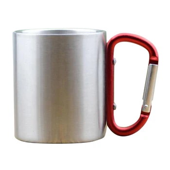 150ml / 10oz kamp kupa karabina kilit Metal açık sırt çantasıyla seyahat bardak bira kahve tırmanma için
