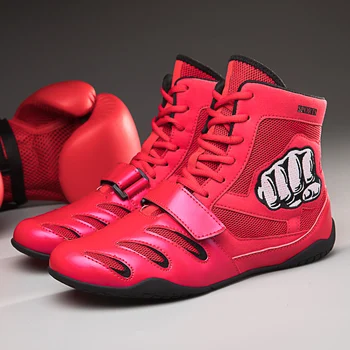 Yeni Boks ayakkabıları Erkekler Profesyonel Boks Botları Erkekler Kadınlar için Hafif güreş ayakkabısı Anti Kayma Güreş Sneakers