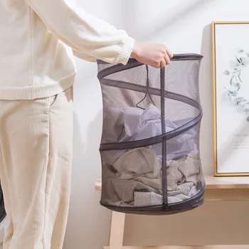 Örgü Kova Çanta katlanır çamaşır sepetleri Oyuncak giysi saklama Çantası Taşınabilir İpli Sepet Dolap Organizatör Çantası Ev Sepet Kutusu