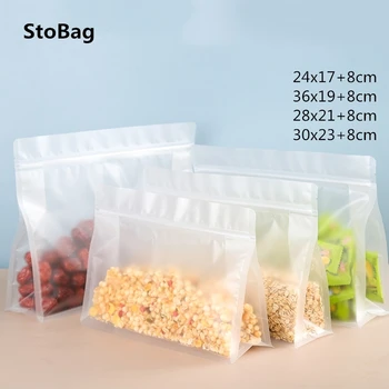 StoBag 50 adet Buzlu Kilitli plastik poşetler Depolama Gıda Pişirme Ambalaj Standı Su Geçirmez Mühür Takı Hediye Malzemeleri Çanta