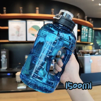 1500ML Su Şişesi Doğrudan içme Temizle Büyük kapasiteli Plastik içme suyu şişesi Spor Aracı Sürahi Spor Kupası